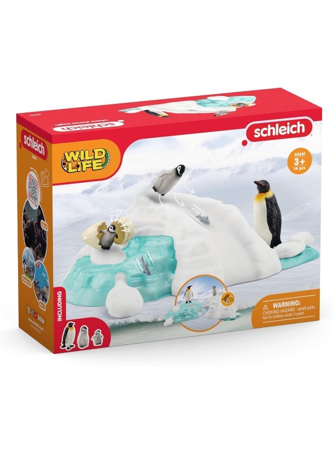 Schleich مجموعة اللعب الممتعة لعائلة البطاريق من وايلد لايف (14 قطعة) - Image 1