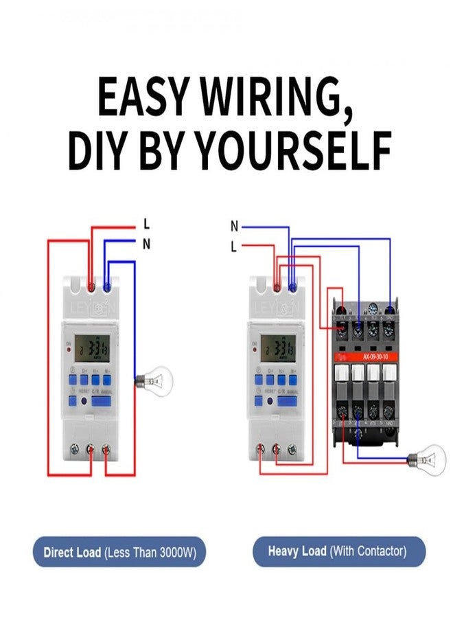 Maxwell 240V AC 4 PIN Programmable Daily/Weekly Digital LCD Display Control Counter/Time Timer Relay Switch: DIN Rail Type (Warranty 12 Months) - Image 3
