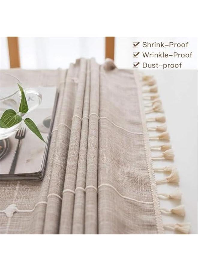 Tablecloths, Embroidered Checkered Table Cloth Cotton Linen Wrinkle Free Anti-Fading Table Cover Decoration for Kitchen Dinning Party , 55 x 102 Inch (Checkered Brown) - pzsku/Z390C8AABF9E77D0A1AFDZ/45/_/1728655399/24f5519e-c247-426d-824b-a21675a5c782