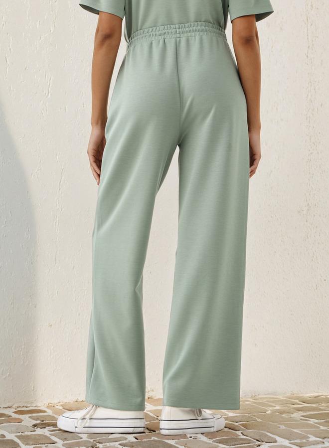 SP Characters Snoopy Embroidered Wide Leg Pants with Pockets - Image 3