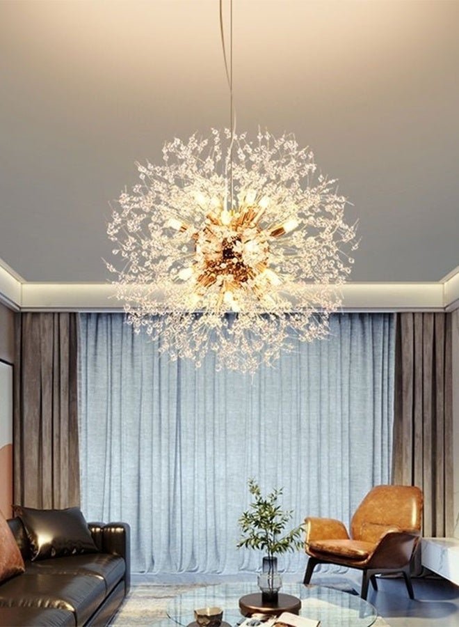 8 Light，adjustable three-color Nordic dandelion golden pendant light is suitable for home, living room, bedroom and dining room ceiling lights and ceiling fixtures. - Image 1