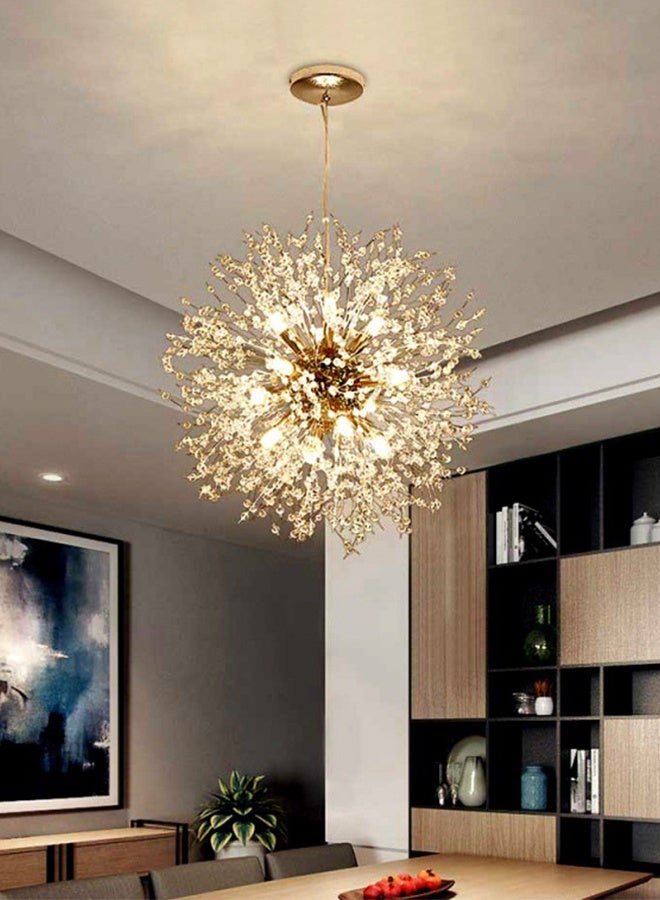8 Light，adjustable three-color Nordic dandelion golden pendant light is suitable for home, living room, bedroom and dining room ceiling lights and ceiling fixtures. - Image 5