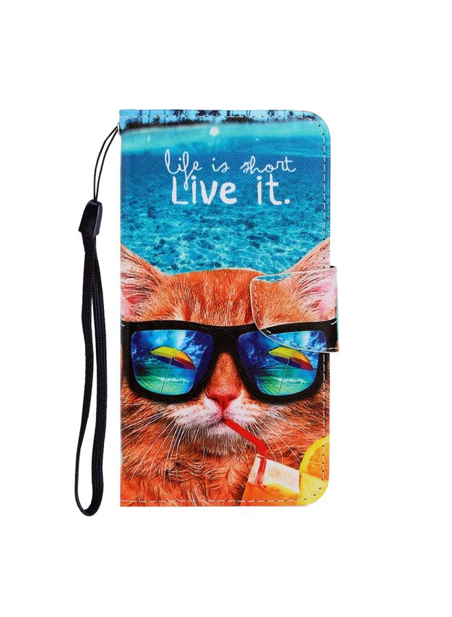 اس-توب جراب لهاتف Galaxy A10 / M10، جراب جلدي من البولي يوريثان قابل للطي أفقيًا برسومات ملونة ثلاثية الأبعاد مع حامل وفتحات للبطاقات ومحفظة - Image 2