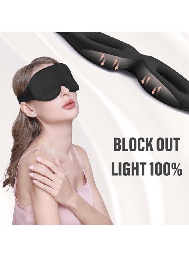 3D Contoured Sleep Mask for Women & Men – Ultra Soft Eye Mask with Adjustable Strap, Light Blocking Blindfold for Travel, Naps, Night Shift, and Relaxation - Image 5