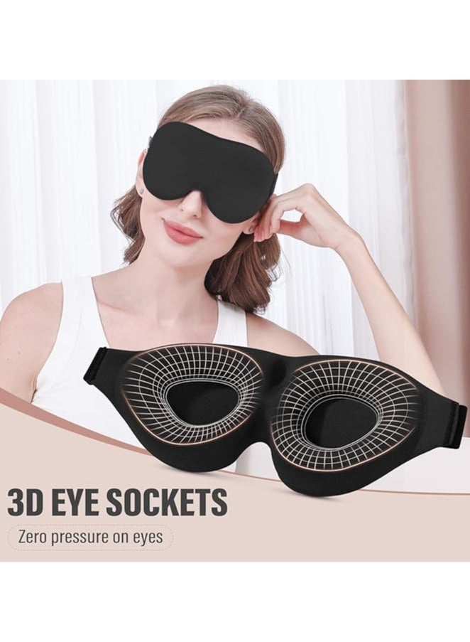 3D Contoured Sleep Mask for Women & Men – Ultra Soft Eye Mask with Adjustable Strap, Light Blocking Blindfold for Travel, Naps, Night Shift, and Relaxation - Image 4