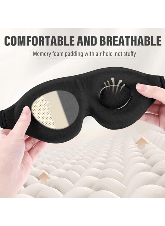 3D Contoured Sleep Mask for Women & Men – Ultra Soft Eye Mask with Adjustable Strap, Light Blocking Blindfold for Travel, Naps, Night Shift, and Relaxation - Image 3