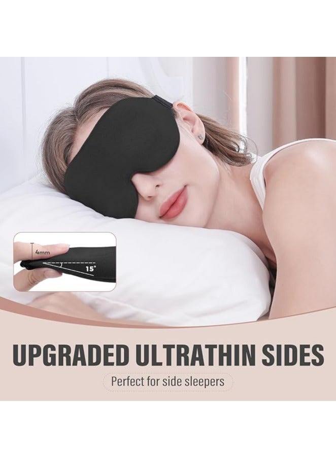 3D Contoured Sleep Mask for Women & Men – Ultra Soft Eye Mask with Adjustable Strap, Light Blocking Blindfold for Travel, Naps, Night Shift, and Relaxation - Image 2