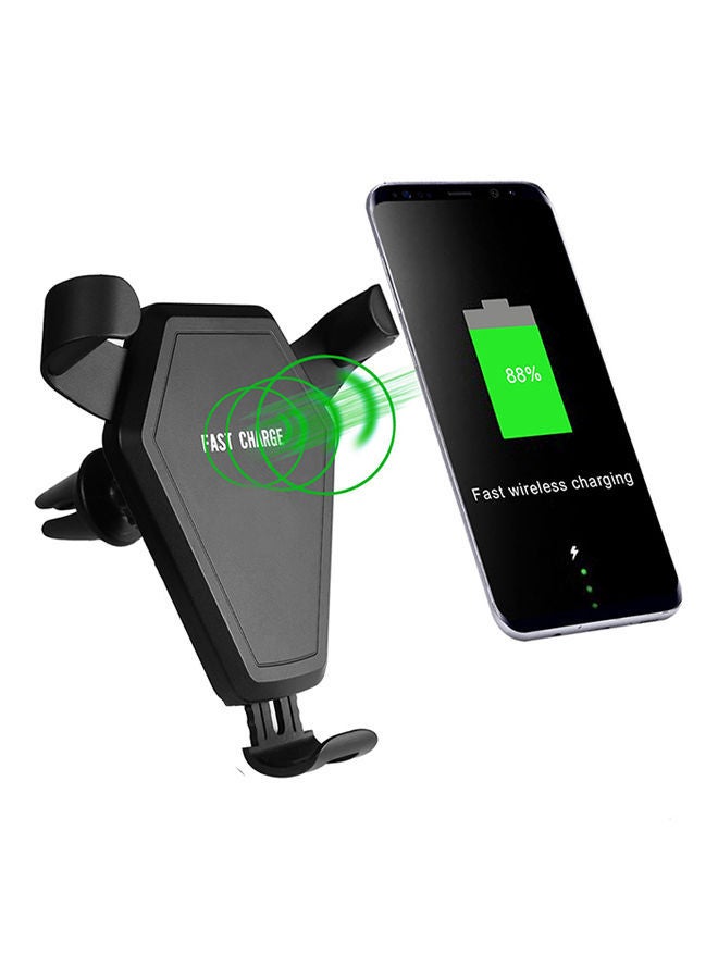 NIBEMINENT Fast Wireless Car Charger With Universal Suction Cup Air Vent Mount Charging For QI-Enable Devices Black  - Image 2