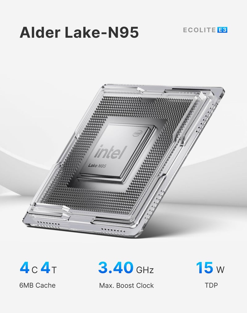 BOSGAME Mini PC E3 Neo, Alder Lake N95 Mini Computers Full-Featured USB-C, 16GB DDR4 RAM, 512GB NVMe SSD, 4K Triple Display, 2.5 Gigabit Ethernet Desktop Computers for Office Business - Image 3