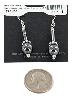 Generic Certified Silver Hooks Natural Native American Dangle Earrings  - Image 4