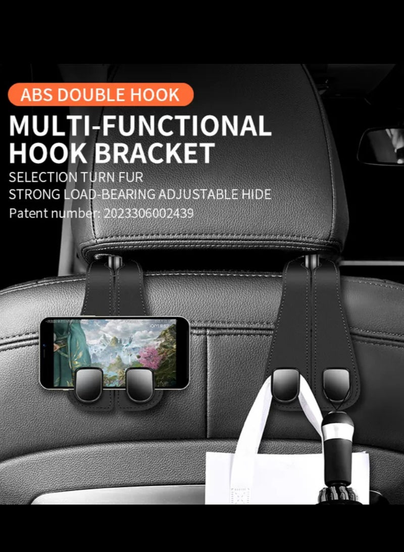 Generic Car mounted dual hooks, car seat hooks, multifunctional front back hanging storage hooks for vehicles,Black  - Image 2