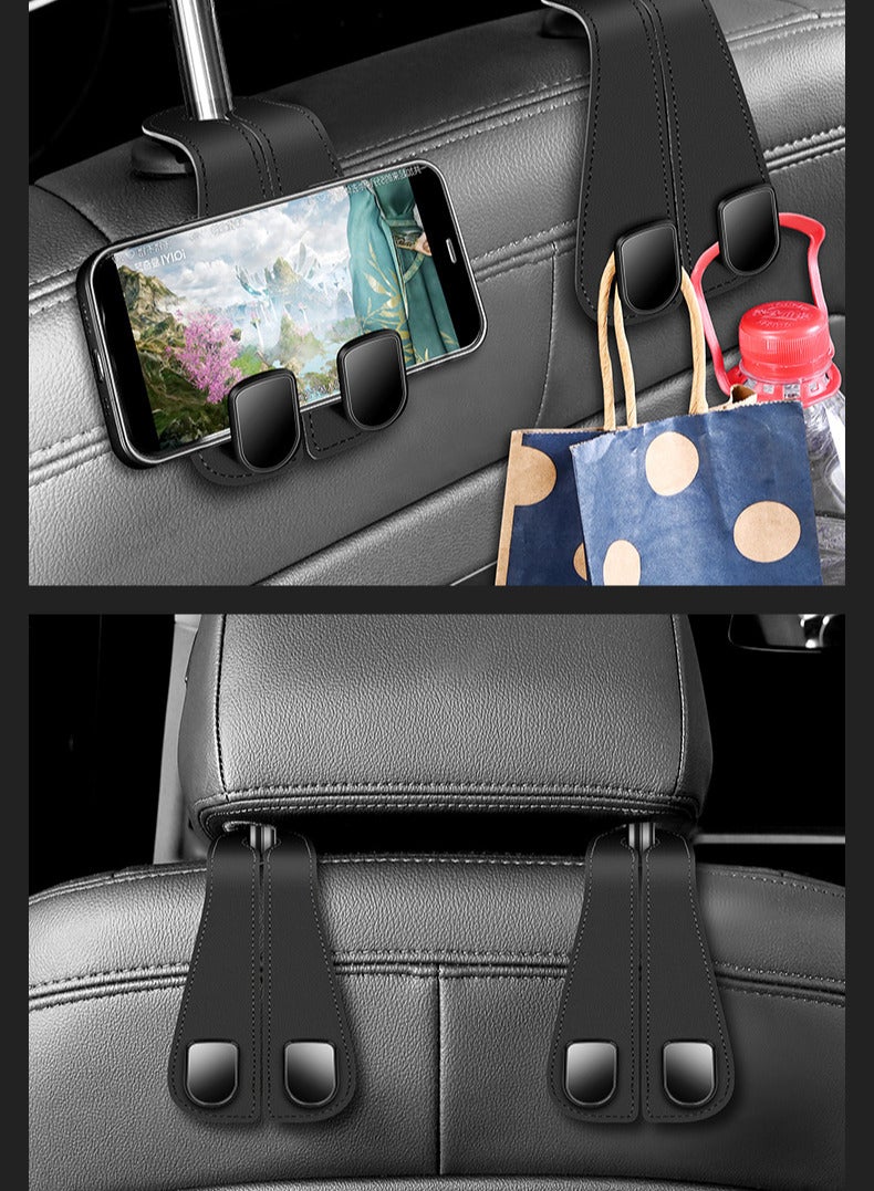 Generic Car mounted dual hooks, car seat hooks, multifunctional front back hanging storage hooks for vehicles,Black  - Image 4