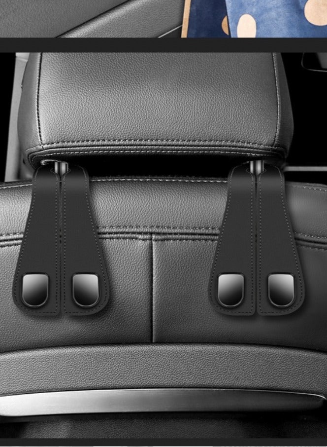 Generic Car mounted dual hooks, car seat hooks, multifunctional front back hanging storage hooks for vehicles,Black  - Image 1