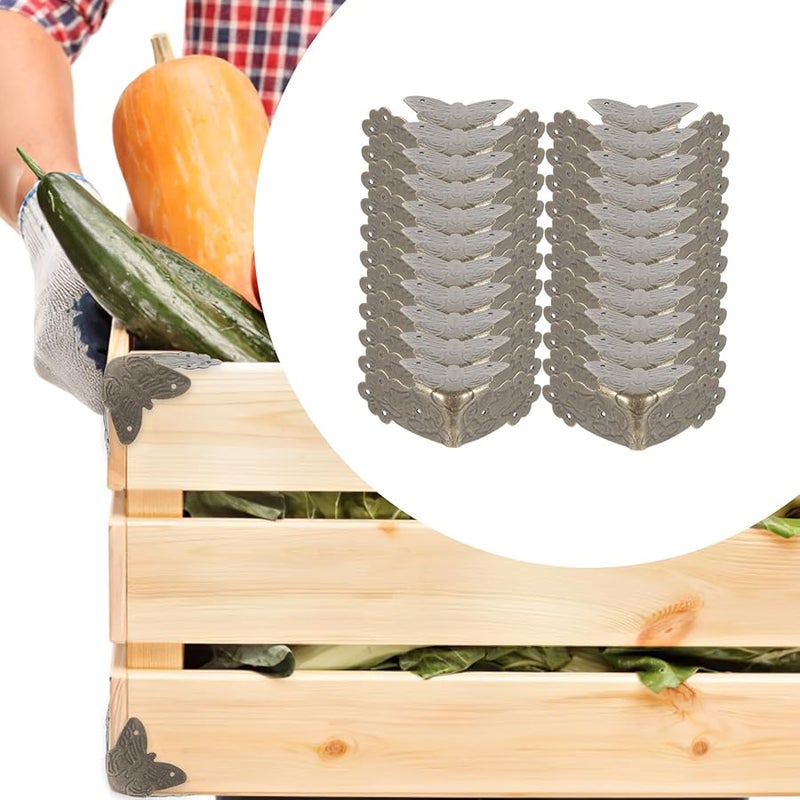 Vintage Insect Pattern Metal Corner Protectors 25Pcs Antique Furniture Edge Guards - Image 5