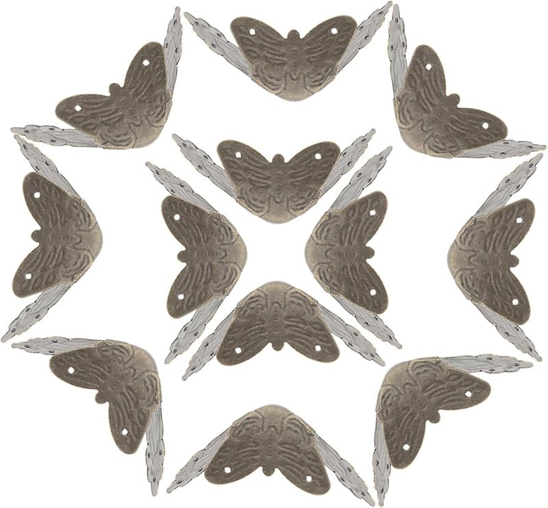 Vintage Insect Pattern Metal Corner Protectors 25Pcs Antique Furniture Edge Guards - Image 1
