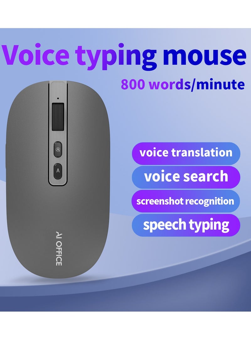Silent Mouse AI Smart Voice to Text Mouse Rechargeable 2.4G Wireless Bluetooth Voice Input for Laptops - Image 1