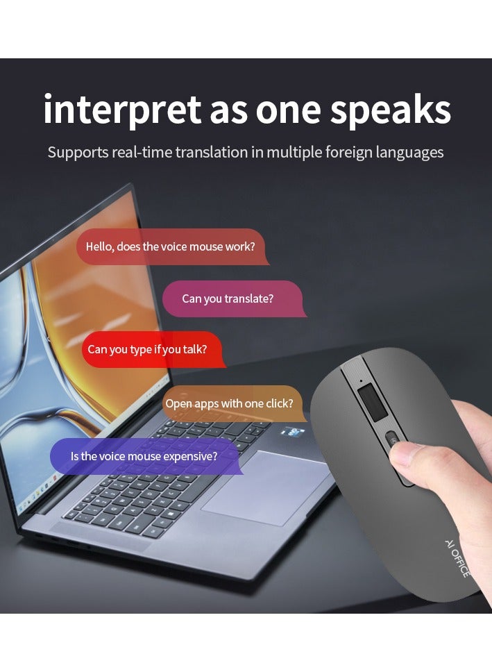Silent Mouse AI Smart Voice to Text Mouse Rechargeable 2.4G Wireless Bluetooth Voice Input for Laptops - Image 5