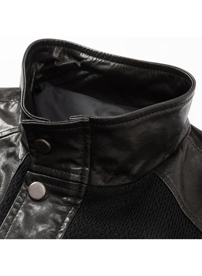 Fapai Autumn/winter Men's Lapel Trend Patchwork Casual Commuting Genuine Leather Jacket - Image 4