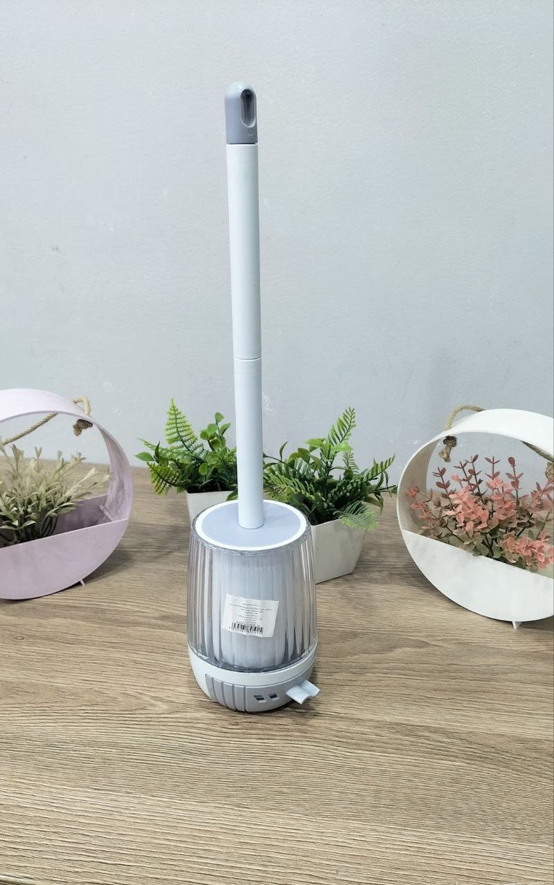 Elegant Plastic Toilet Brush with Holder - Image 3