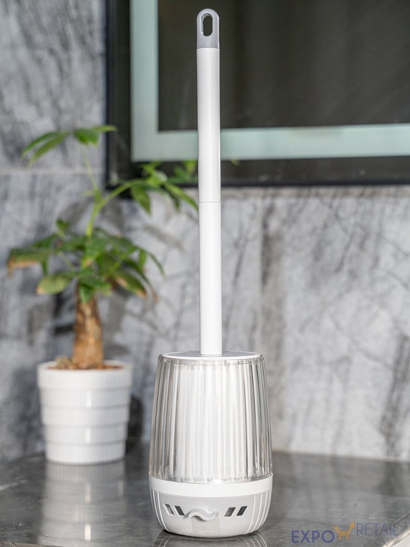 Elegant Plastic Toilet Brush with Holder - Image 1