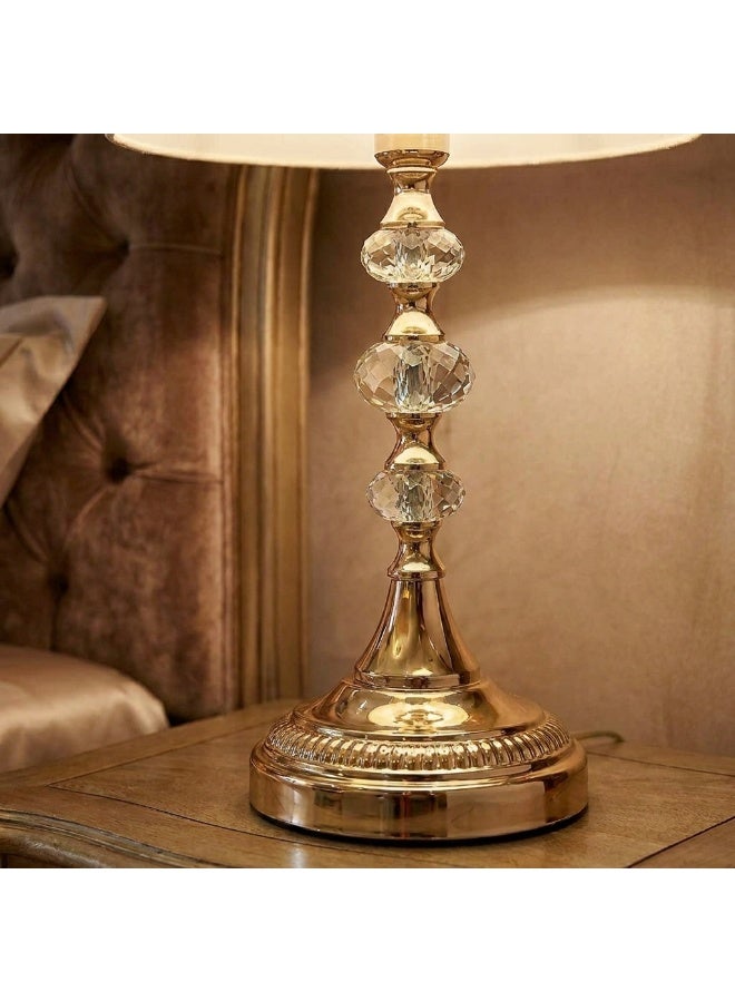 أباجورة يدوية ذهبي - 3 كرات كريستال - ارتفاع 45 سم - Image 3