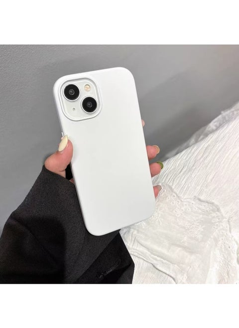 For Apple Mobile Phone Case For Iphone16 Liquid Silicone Protective Case 15 14 Men And Women 12 Advanced Sense Mobile Phone Case-Color:White [with Logo + Packaging Box]-Applicable Models:For Iphone 11 Pro (round Edge)