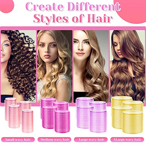 anezus Self Grip Hair Rollers Curlers Set 36Pcs, Hair Roller Sets 4 Sizes (Jumbo, Large, Medium, Small) with Clips and Comb for Long Medium Short Thick Fine Thin Hair Volume - Image 3