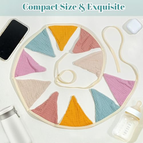 YOGEYOGE 2PCS Pennant Banner Flags, Fabric Bunting Banner Nursery Garland Decor, Baby Shower Garland, Triangle Flags for Baby Boy Room, Playroom, Boho Birthday Party Decor, Each 7.75 ft (Vintage Color) - Image 3