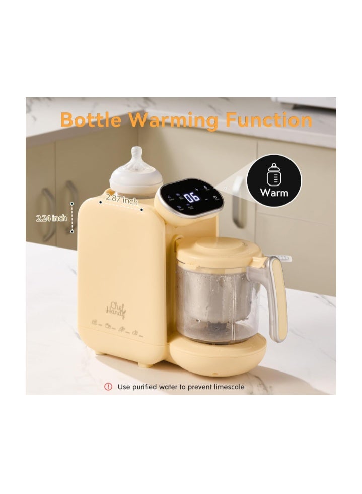 Chefhandy Baby Food Maker, 5 in 1 Baby Food Processor with Stainless Steel Steam Basket, Food Puree Maker with Steamer, Blender, Bottle Warmer Function, Auto Cooking & Grinding, Touchscreen - Image 5