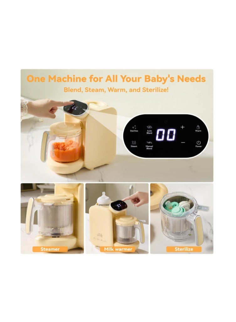 Chefhandy Baby Food Maker, 5 in 1 Baby Food Processor with Stainless Steel Steam Basket, Food Puree Maker with Steamer, Blender, Bottle Warmer Function, Auto Cooking & Grinding, Touchscreen - Image 3