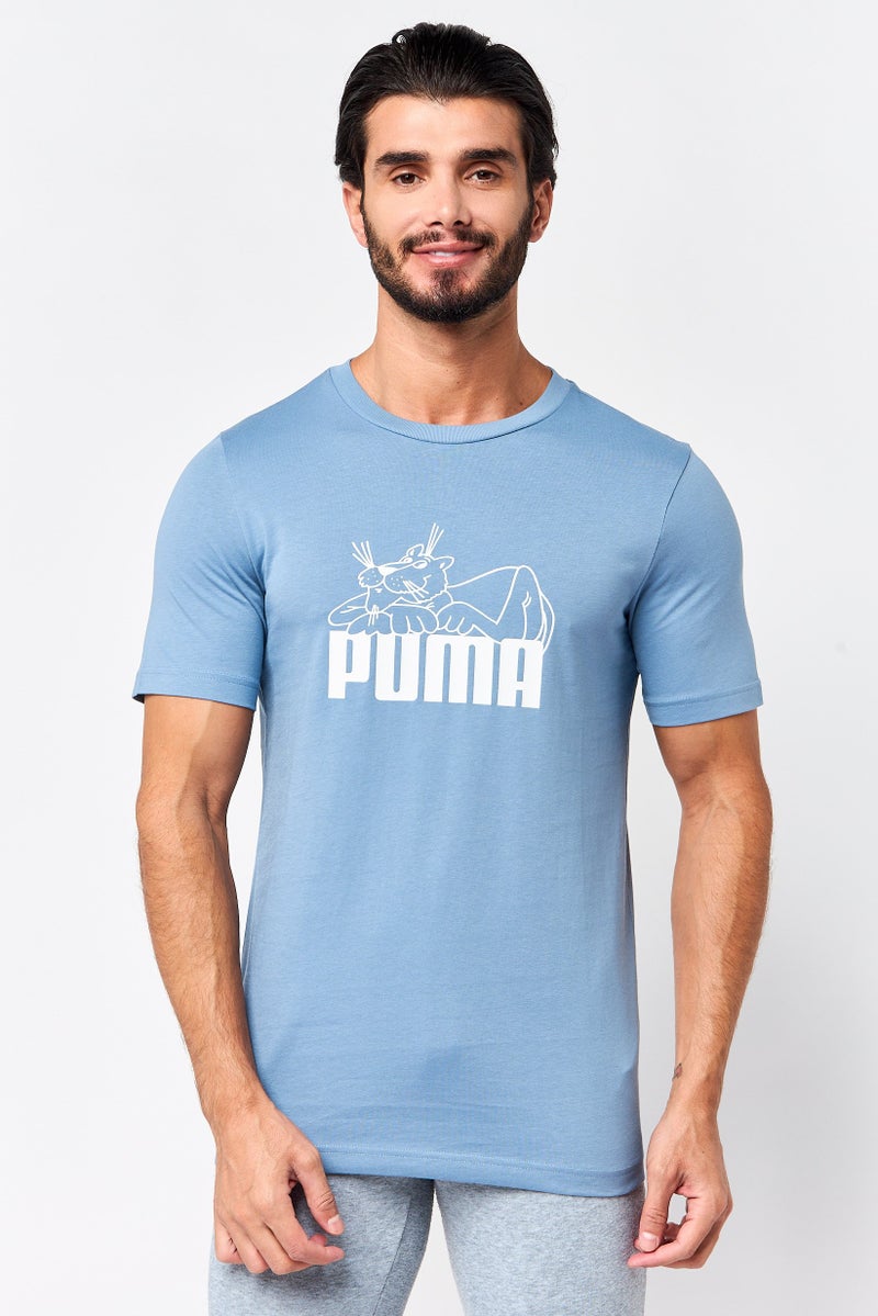 PUMA Men Sportswear Fit Short Sleeve Outdoor T-Shirt, Slate Blue - Image 1