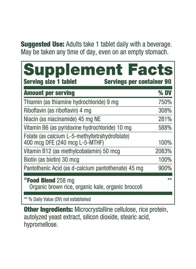 MegaFood Balanced B Complex Supports Cellular Energy Metabolism and nervous system health Made with all eight B vitamins - 90 Tabs  - Image 3