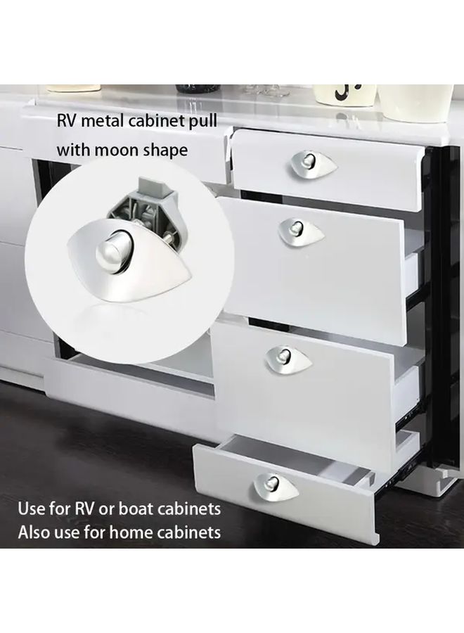Chrome 20mm Half Moon Push Lock for RV Cabinet Drawer - Image 3