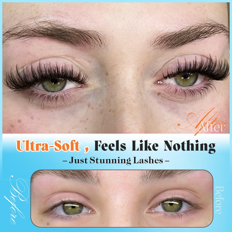 Newcally Eyelash Clusters Volume Lash Clusters Manga Spike Individual Lashes D-curly Wispy DIY Lash Extension 10-18MM Cluster Eyelash Extensions by Newcally - Image 4