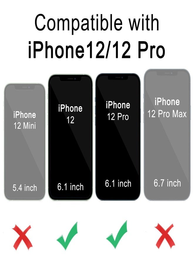 DEERLAMN جراب DEERLAMN لهاتف iPhone 12، جراب iPhone 12 Pro مع غطاء كاميرا منزلق + واقي شاشة (عبوتان)، غطاء حماية مقاوم للصدمات بمسند حلقي دوار - أزرق داكن - Image 2
