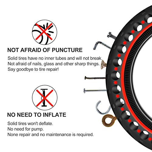 BANGTING 2PCS 8.5x2 inches Solid Tires for Electric Scooter, 8 1/2 x2 Tire for Gotrax GXL V2 / XR/APEX, 50/75-6.1 Tire Replacement for Xiaomi Pro 2 / M365 / 1S and All 8.5'' Scooter Tires - Image 3