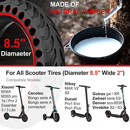 BANGTING 2PCS 8.5x2 inches Solid Tires for Electric Scooter, 8 1/2 x2 Tire for Gotrax GXL V2 / XR/APEX, 50/75-6.1 Tire Replacement for Xiaomi Pro 2 / M365 / 1S and All 8.5'' Scooter Tires - Image 5