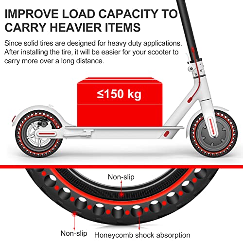BANGTING 2PCS 8.5x2 inches Solid Tires for Electric Scooter, 8 1/2 x2 Tire for Gotrax GXL V2 / XR/APEX, 50/75-6.1 Tire Replacement for Xiaomi Pro 2 / M365 / 1S and All 8.5'' Scooter Tires - Image 4
