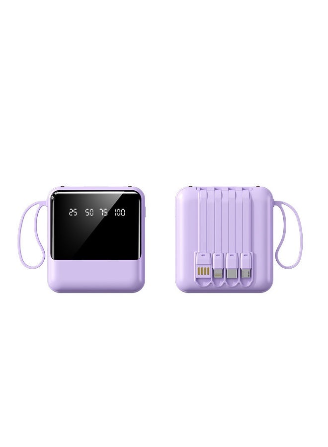 20000mAh Mini Portable Power Bank with Built-in Cable - High Capacity Charging Solution - Image 1