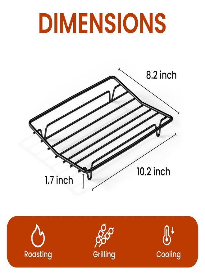 TreeLen Roasting Rack for Roasting Pan,Baking Rack for Cooking, Roasting, and Grilling,V Shape Non-Stick Wire Rack,10×8" Black - Image 3