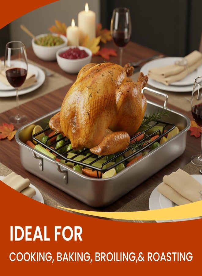 TreeLen Roasting Rack for Roasting Pan,Baking Rack for Cooking, Roasting, and Grilling,V Shape Non-Stick Wire Rack,10×8" Black - Image 2