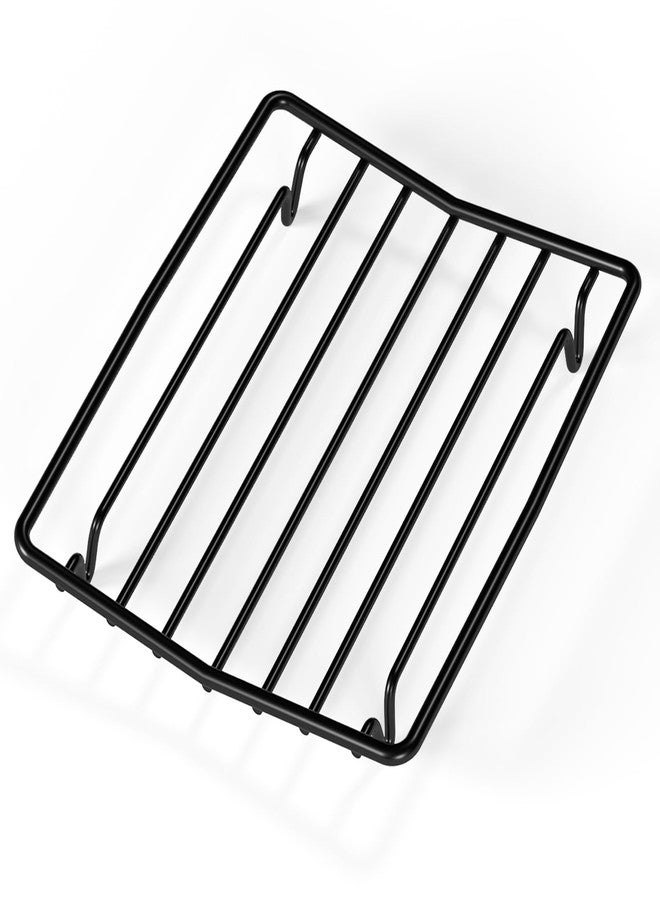 TreeLen Roasting Rack for Roasting Pan,Baking Rack for Cooking, Roasting, and Grilling,V Shape Non-Stick Wire Rack,10×8" Black - Image 1