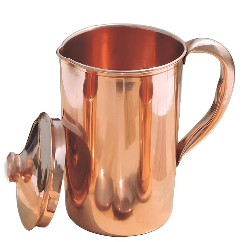 Adoko Pure Copper Water Jug 2 Litre | Handcrafted Copper Pitcher for Drinking Water & Storage | Ayurvedic Health Benefits | Smooth Finish & Leak-Proof Design - Image 2