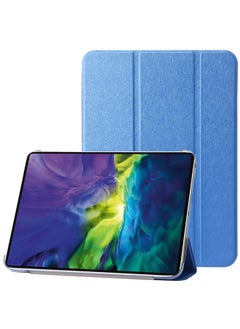 Case Cover For iPad 10th Gen 10.9 2022 Silk Texture Three-fold Horizontal Flip Leather Tablet Case Blue