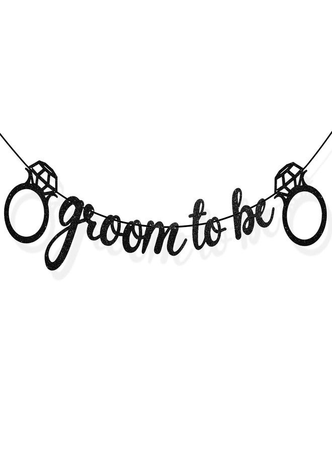 Breling Groom to Be Banner, 10ft Pre-Strung Groom to Be Garland Banner Glitter Bachelor Party Decor for Groom Engagement Party Bunting Sign for Bridegroom Shower Engagement Wedding Party Decor(Black) - Image 1