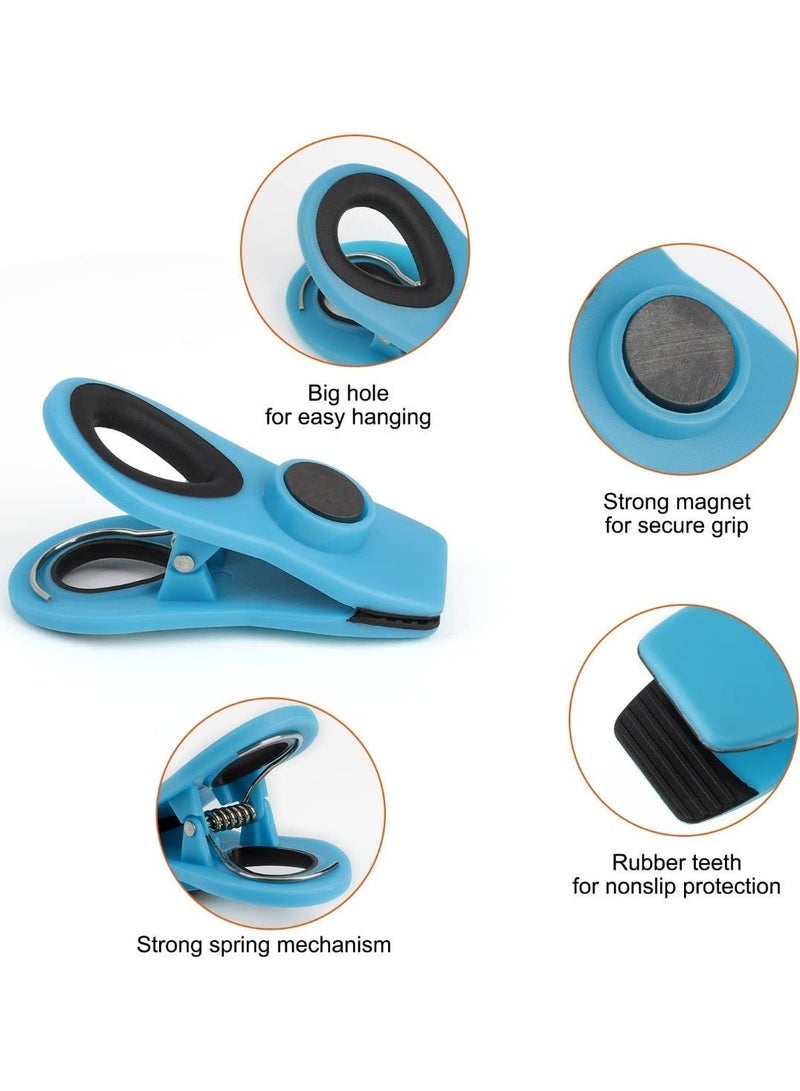 SILADEFU 12 multifunctional magnetic clips, magnetic sealing bag clips, suitable for chips, bread, snacks, refrigerator storage, kitchen storage clips, available in various colors, perfect for kitchen organization and storage, home decoration, and adding decorative touches to your home. - Image 5