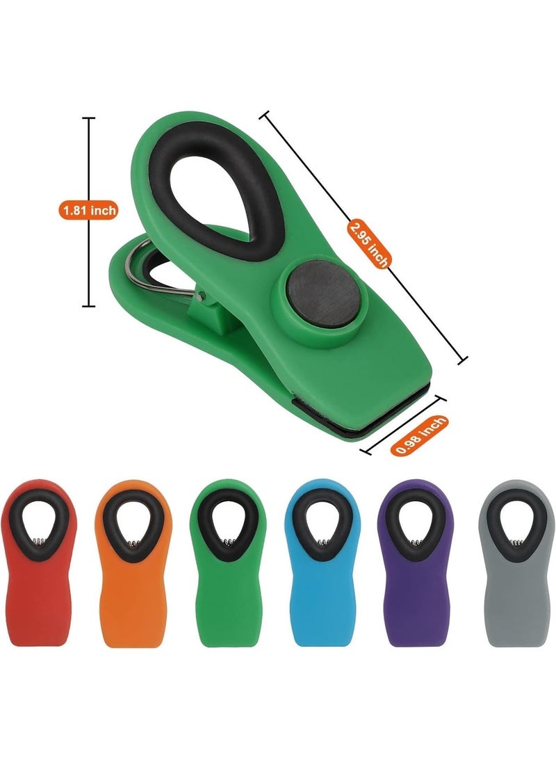SILADEFU 12 multifunctional magnetic clips, magnetic sealing bag clips, suitable for chips, bread, snacks, refrigerator storage, kitchen storage clips, available in various colors, perfect for kitchen organization and storage, home decoration, and adding decorative touches to your home. - Image 2
