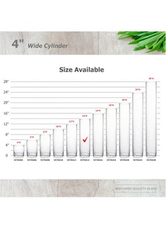 ماركة غير محددة مزهرية بتصميم اسطواني الشكل مقاس 4 انش عرض × 14 انش ارتفاع حاوية زهور مزهرية حامل شموع زجاجي قطعة مركزية وعاء للنباتات لحفلات الزفاف ديكور للمنزل شفاف  - Image 3