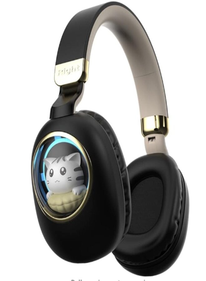 Black Kids Bluetooth Headphones Wired with Microphone - Image 1