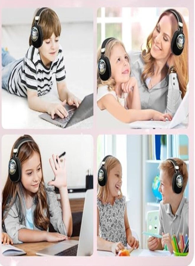 Black Kids Bluetooth Headphones Wired with Microphone - Image 4